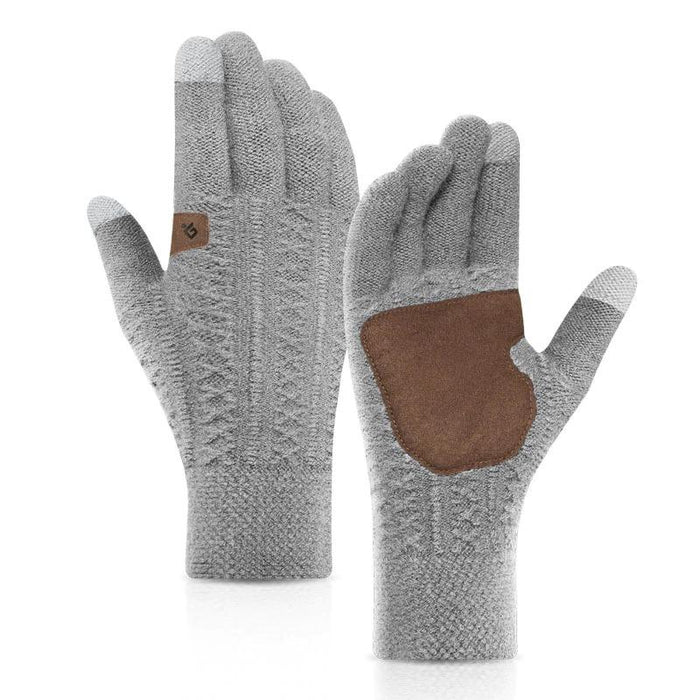Light Grey Knitted Smart Gloves